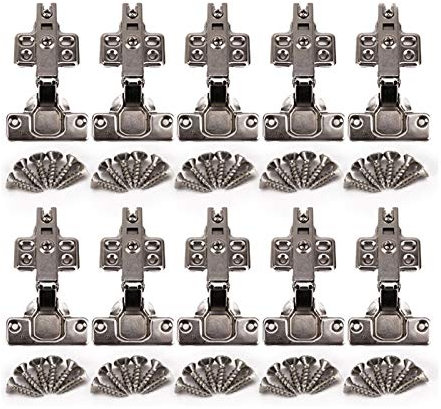 SBTRKT 10 Stück Scharniere, Edelstahl, Schrankscharniere, hydraulische Dämpfungsscharniere, verdeckte Scharniere, Soft-Close-Scharniere, Schrank-Bücherregale