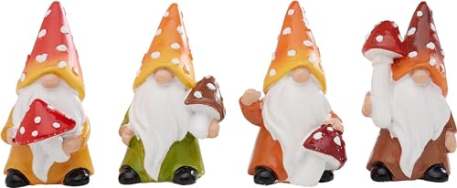 VBS Mini Wichtel Snorre 4er Set 6 cm Figuren aus Polyresin Herbst Deko