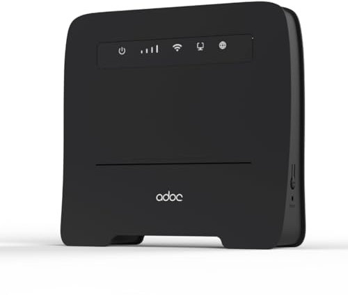 Router ADOC R45, 4G Cat 4, Velocidad de WiFi Superior a 300mbps, Compatible con FDD/TDD-LTE, UMTS, Edge/GPRS/gsm, Soporta Volte, 4 Puertos Ethernet LAN/WAN y 2 Puertos RJ11.