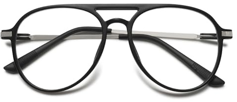MAGIMODAC Damen Herren Lesebrille Groß Mode Computer Lesebrillen Oversized Blaulichtfilter Brille Sehhilfe Lesehilfe Matt Schwarz 1.50