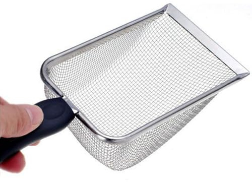 Wpsagek Katzenstreuschaufel aus Metall,Katzenkotschaufel, Metallstreuschaufel Kotschaufel Katzenschaufel, Streuschaufel, gebogenes Design, antihaftbeschichtete Metall-Streuschaufel zum Kotsieben