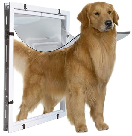 Extra großes Haustiertürloch für Haustiere, Hundeklappe, große Hundetür, Golden Retriever, Husky, Jagd, großes Loch für drinnen und draußen (59 x 43 x 5)