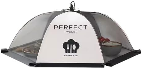 Nff Cloche Alimentaire, Grande Cloche Alimentaire en Maille Pop-up, Cloche Alimentaire Pliable for Cuisine, Pique-Nique, Camping, Diamètre 80 Cm(Black,60cm)
