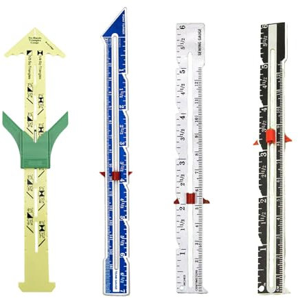 4pcs Sewing Ruler, Sewing Gauge, Seam Gauge Sewing, Sewing Rulers and Guides, Sewing Tools, for Sew, Sewing Beginner Supplies, DIY Fabric Crafts, Quilting Knitting, Hemming Measuring Supplies