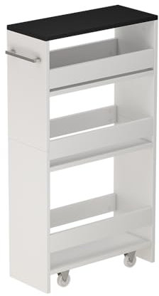 Vicco Rollregal Rivo, Weiß/Anthrazit, 20 x 84.4 cm