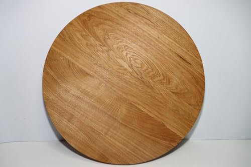 Runde Platte aus massiver Eiche, harzgeriebenes Öl-Finish Massivholzplatte Eiche, Tischplatte, Esstich, Runder Tisch, Arbeitsplatte (Durchmesser 120cm)