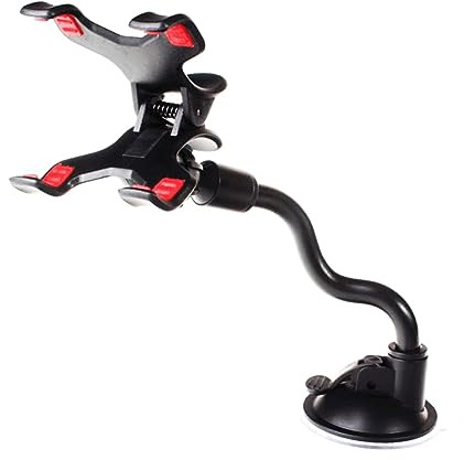 Support de Téléphone Noir Bras Long Flexible, avec Pince pour Voiture | Ventouse Abs, pour Pare-brise et Tableau de Bord, Téléphone 3,2 à 6 Pouces, Porte Telephone Voiture