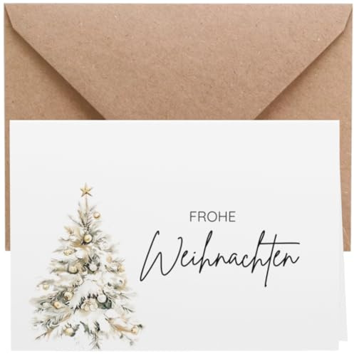 ZETTMANN® 20er Premium Weihnachtskarten mit Umschlag Set - 10 Weihnachtskarten und 10 Umschläge - Grußkarten Weihnachten (Weihnachtsbaum)