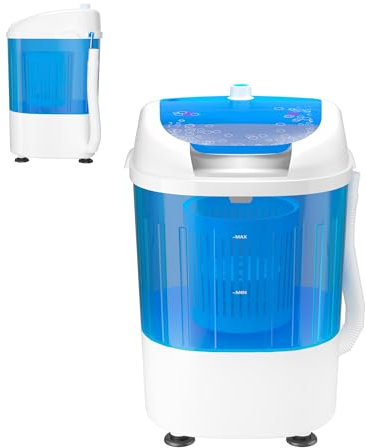 SOARS Mini lavatrice con centrifuga, lavatrice da campeggio fino a 2 kg, 170 W, con tubo di scarico, lavatrice toploader, 36 x 34 x 51 cm