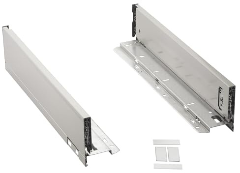 Châssis de tiroirs Blum LEGRABOX pure 770M4002I (longueur nominale 400 mm, hauteur du système M 90,3 mm) Châssis en acier inoxydable avec anti-traces de doigts, caches inclus