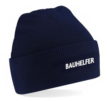 Copytec Gorro bordado ayudante de construcción artesanía profesión construcción carreteras construcción #45712, azul, Talla única