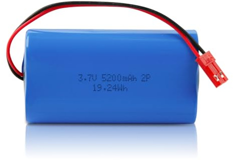 3,7 V 5200 mAh Lithium-Ionen-Akku-Pack mit JST-2P-Stecker – Geeignet für RC-Autos, Boote, Trucks und Stunt-Cars