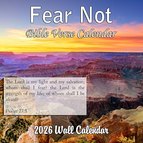 2027 Fear Not Bible Verses Monthly Wall Calendar | Christian Calendar 2026-2027