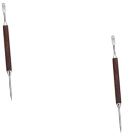 DIYEAH 2 Pezzi Penna per Decorazioni Inossidabile con Legno Strumento per Latte Art e Cappuccino Facile da e Manutenzione per Amanti Del