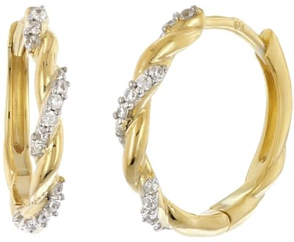 trendor Damen-Ohrringe Gold 333/8K Klapp-Creolen Ø 15 mm 28498 | zauberhafter Ohrschmuck für Frauen, zeitlose Geschenkidee,