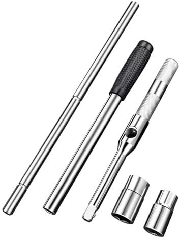 Amagogo Chiave universale per dadi e dadi estesi, set di chiavi per ruota, per risparmiare lavoro, 19 mm, 23 mm, leggera, resistente, staccabile, 4 vie