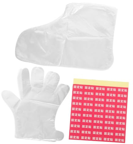 FOMIYES Tragbare Fußpeeling Masken und Peelinghandschuhe aus Wasserdichtem Atmungsaktivem Material für Fuß und Handpflege Zuhause Einweg Fuß und Handmasken für Pediküre Zufälliger Stil