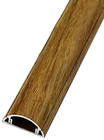 Self-Adhesive Electrical Cable Trunking, Aluminum Alloy Floor And Wall Cable Raceway Multicolor Multiple Sizes(Yellow Wood Grain,No.3)