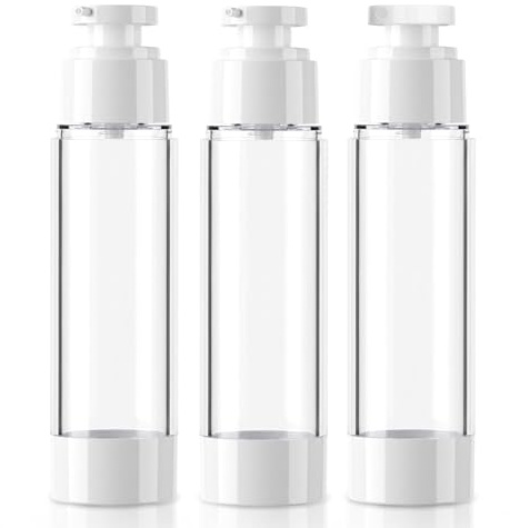 Lammcou bote spray viaje mini 3 uds, botella airless con bomba (100ml) | cosmética antifugas recargable, frascos spray pequeños para perfume loción champú equipaje mano