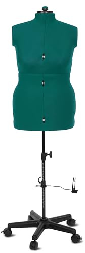 Schneiderpuppe / Schneiderbüste Supa Fit L verstellbar 46–52 mit Rollen Türkis Dressform Nähbüste Profi