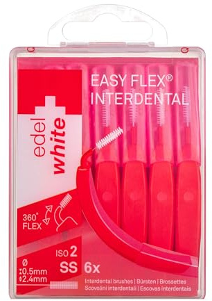 edel+white ID7 Interdentalbürsten SS 0,5 mm I 6 x Zahnzwischenraumbürsten zur gründlichen und sanften Zahnreinigung besonders enger Zahnzwischenräume