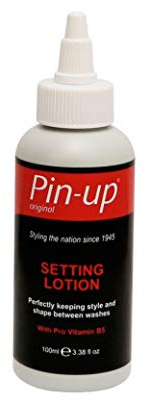 Pin-Up Setting Lotion Perm Styling with Pro Vitamin B5 100ml | Flexible Hold and Deep Shine. Helps Hold Style and Shape Between Washes. Suitable for All Hair Types.