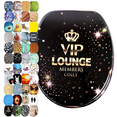 Sanilo WC Sitz mit Absenkautomatik, viele schöne Toilettendeckel zur Auswahl, hochwertige und stabile Qualität aus Holz (VIP Lounge)