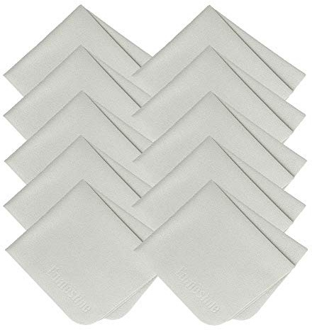 Earnestine Nice Soft Suede Fabric 10 Pack 6 x 7 Premium Eyeglass Cleaning Cloth, Safe No Color Bleeding Thick Glasses Cloth, Microfiber Eyeglass Cloths,Lint Free Lens Cloth Recyclable Packaging