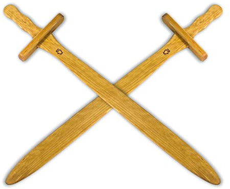 BestSaller 1103 Schwert Knappe, Holz, Natur, geölt, ca. 55 cm lang (2 Stück)