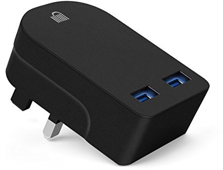 Foldable Rapid Speed 3.1A Dual USB Mains Charger for iPhone 5/6/7/8 Plus/X XS Max XR, iPad Samsung Kindle, echo, Huawei & All Mobile Phones & Tablet & Power bank & Speaker &Other USB Devices (Black)