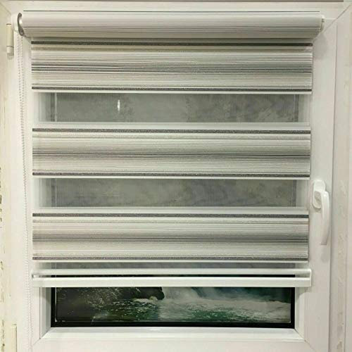 Zebrarollo Doppelrollo Duo Rollo Klemmfix ohne Bohren Länge 150 cm (MS04, 80)