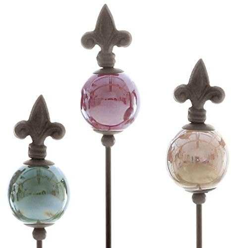 finehomegarden Rosenkugel Violence small 3er Set | Gartenstecker | H83 cm x Ø 5 cm, farbig abgestimmt.