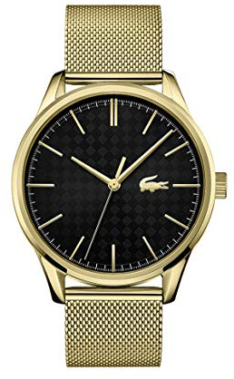 Lacoste Montre Analogique à Quartz pour Homme Collection Vienna avec Bracelet Milanais en Acier Inoxydable de Couleur Dorée - 2011104