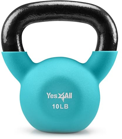 Yes4All Solid Cast Iron Kettlebell Weights - Ideal for Full Body Workout and Strength Training and 10-40lb Adjustable Kettlebell Weights