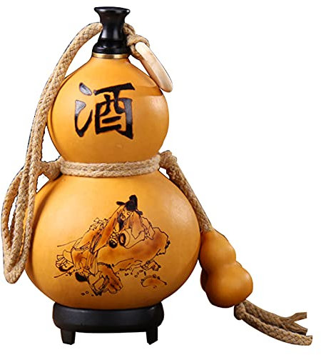 Pichet Gourde De Vin Naturel Pur, Flacon De Hanche Anti-Infiltration De Cire d'abeille, Bouteille Vide De Décoration D'intérieur, Bouteille d'eau Portable Extérieure,250ml