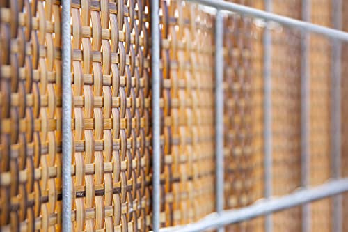 Zaundirekt Sichtschutzstreifen | Rattan in 2-farbig braun | UV & Witterungsbeständig | Windschutz | Länge: 2550 mm