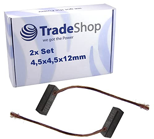 2x Trade-Shop Motorkohlen/Kohlebürsten/Schleifkohlen 4,5 x 4,5 x 12mm 12-24V für verschiedene KFZ-Motoren Rolltor Garagentor Antriebe Lichtmaschine