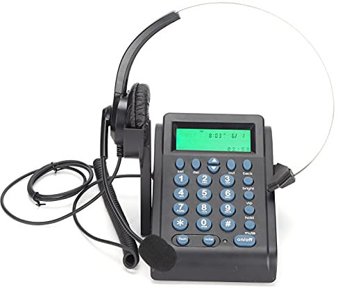 Goshyda HT910 Auricular con Cable para Centro De Llamadas, Teléfono con Cable, Auricular, Teclado, Teclado, con Micrófono Omnidireccional, Conversación con Manos Libres, para Oficina/Hogar
