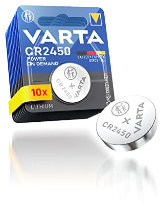 VARTA Batterien Knopfzellen CR2450, 10 Stück, Power on Demand, Lithium, 3V, kindersichere Verpackung, für Smart Home Geräte, Autoschlüssel und weitere Anwendungen [Exklusiv bei Amazon]