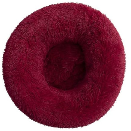 FUNZE Haustier-Hundebett, bequemer Donut-Schmuser, runder Hundehütte, ultraweich, waschbar, Hunde- und Katzenkissen, Bett, Winter, warmes Sofa