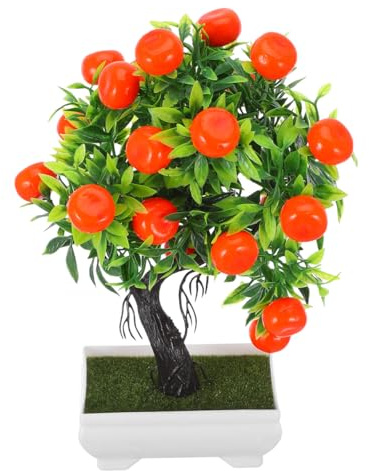 Beavorty Simulation Fruit Tree Bonsai Artificial Orange Tree Bonsai in Pot Simulated Kumquat for Indoor Decor Wedding Banquet Desktop DIY and Home Styling