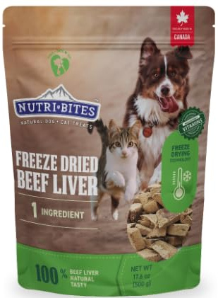 Generic Nutribites Freeze Dried Beef Liver Treats for Cats and Dogs 17.6 Ounce