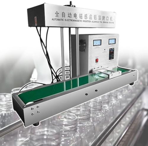 vnmudzeo Machine De Scellage De Bocaux à Chaud, pour Les Industries Pharmaceutiques Et Chimiques, Scelleuse Continue Automatique De 2,2 KW, avec Ventilateur De Refroidissement,50-120mm