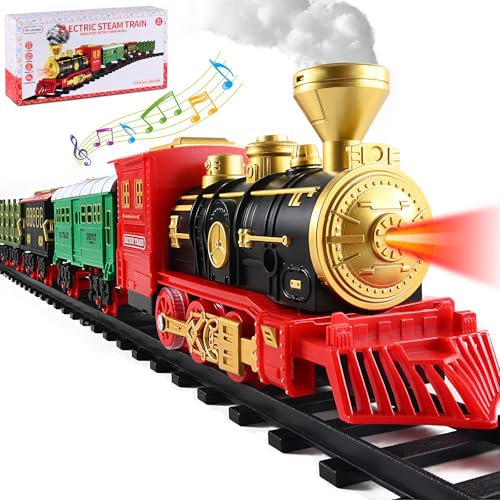 Doloowee Elektrischer Zug Set für Kinder, Eisenbahn Schienen Zug mit Sounds und Lights, Geschenk für Kinder 3 4 5 6 7 8 9 10 Jahre
