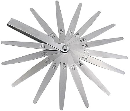 Spessimetro a Lamelle, Da 0,02 a 1,00 mm 15 lame Spessore Gap Filler metrico Spessimetro Strumenti di misura Per misurare larghezza/spessore