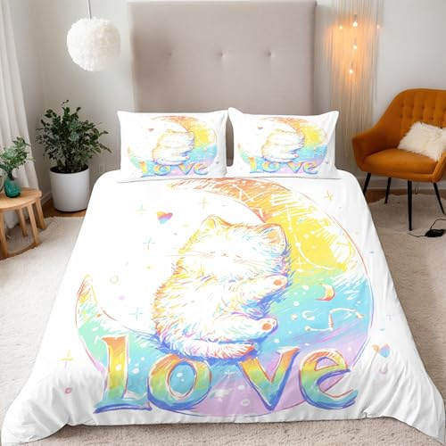 Genérico Funda Nórdica Cama 105 de 3 Piezas Microfibra Suave Transpirable 3D Juego de Funda Nordica 150x200 + 2 Fundas Almohada 50x75 cm con Cremallera Oculta y Banda Esquina