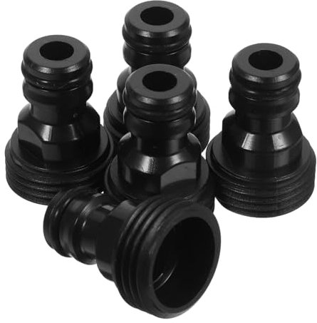 IMIKEYA 5pcs Black Plastic Quick Connect Hose Fittings for Washing Machine Inlet Hose Adapter with Safe and Firm Installation, Resistance to Deformation for Portable Washer and Sink