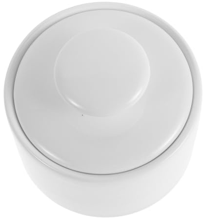 GALPADA Zuccheriera in Ceramica Bianca Minimalista Con Coperchio Salva Freschezza Per Conservare Zucchero e Caffè Barattolo Compatto Da Cucina Elegante e Salvaspazio