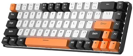 OVERCLOCK Mechtron Pure Nano Meccanica Gaming | MK-Box Tastiera Gaming 60% Meccanica | USB, Anti-ghosting, Tastiera Retroilluminata LED RGB, Switch Lineari Rossi (Nera) (Bianco) (Orange)