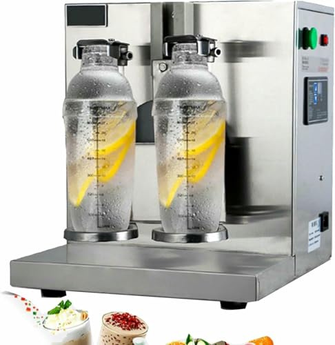HOTAPEPU Machine À Thé À Lait Automatique, Double Têtes Électriques Têtes De Thé À Thé De Lait Mélangeur De Boissons, Toutes Les Secoueurs Automobiles en Acier Inoxydable ~ /